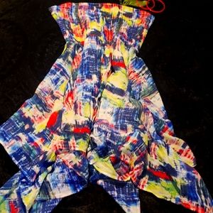 I.Q. Strapless Asymmetrical dress